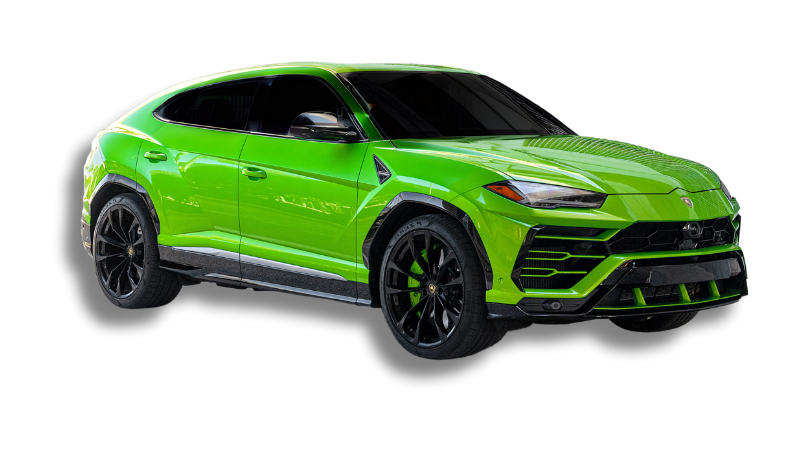 Green Lamborghini Urus Front View