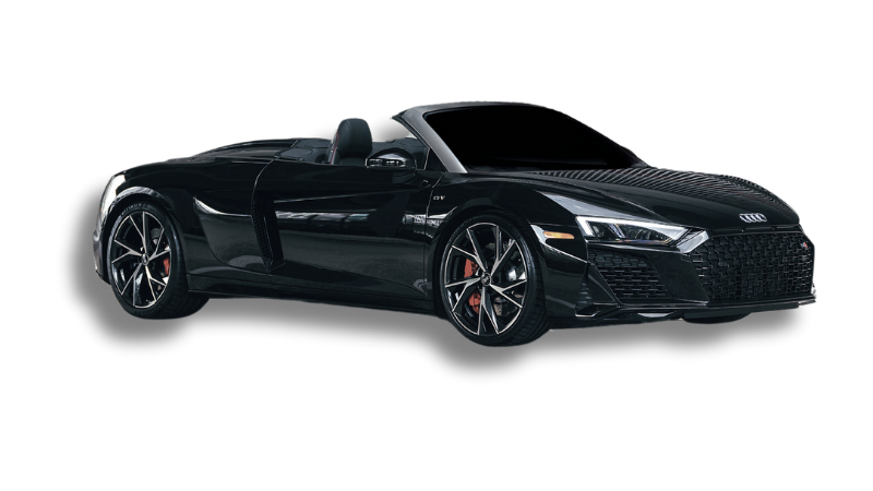 Black Audi R8 Spyder Front View